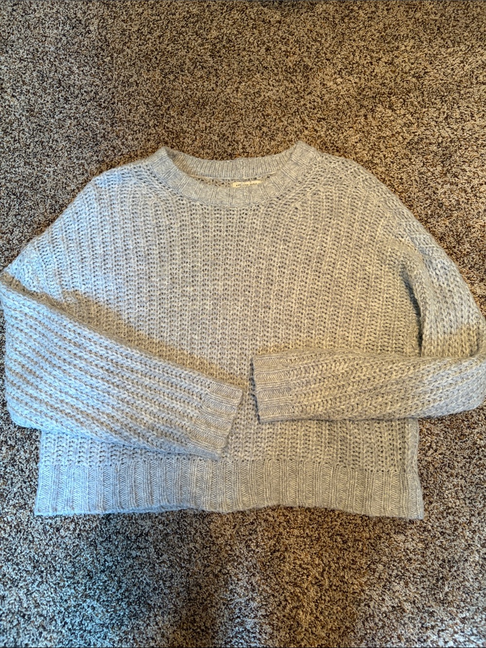 American Eagle Outfitters Light Gray Crewneck Sweater